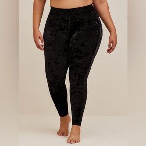 Torrid Black Crushed Velvet Leggings